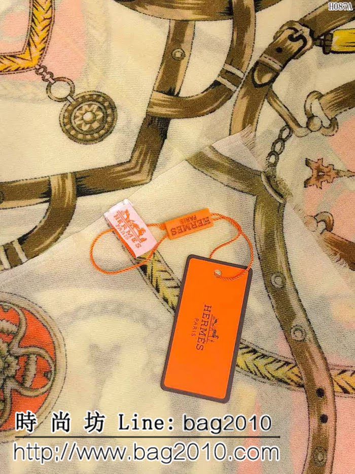 HERMES愛馬仕2018最新款 時尚復古撞色圍巾 H087 LLWJ7176